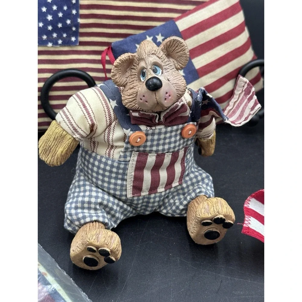 4th Of July Bundle Russ Patriotic Bear Blinking Hat Red White Blue USA Freedom